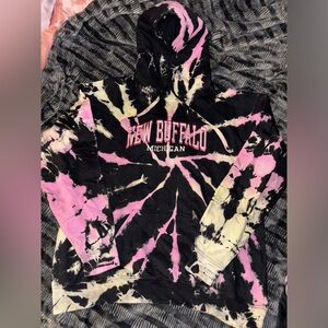 New Buffalo, Michigan tie dye hooded sweatshirt